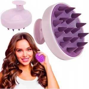 Siliconen hoofdhuidmassage- en peelingborstel - Violet