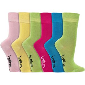 Dames sokken | Bamboe sokken | Pastel kleuren | Maat: 35-38 / 39-42 | 6 paar
