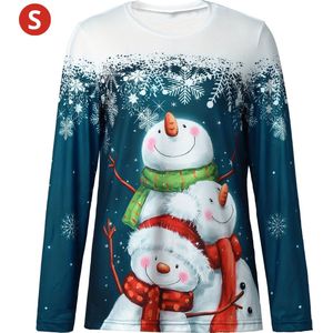 Kersttrui - Dames - Foute Kersttrui - Christmas Sweater - Kerst Sweater - Christmas Jumper - Pyjama - Donker Blauw - Maat S
