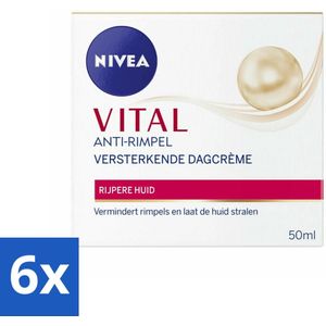 6 x NIVEA - VITAL Dagcrème - Anti-Rimpel Gezichtscrème - Versterkend - 50 ml - Anti-rimpel Crème - Dagcrème Voor Rijpere Huid - NIVEA VITAL - Hydraterende Dagcrème - Anti-aging Crème