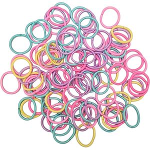 100 Kleine Haarelastiekjes - Haarelastiekjes Mini - 25mm - 2mm Dik - 100 Stuks - Sunny Mix