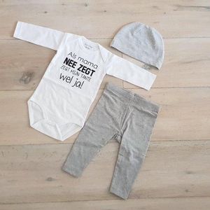 Newborn Baby Kleding Set tekst - Jongens en Meisjes Romper - Kraamcadeau - Babyshower Cadeau - 4-6 Maanden