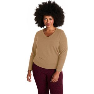 Zachte trui met lange mouwen en V-hals