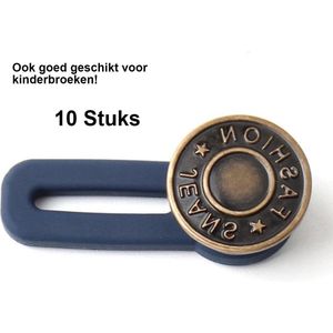 *** 10 Stuks Brons - Voor Kinderbroek - Knoopsgat Verlenger - Broekverbreder - Verbreden Jeans - Zwanger Buikband - Knoopsgaten Elastiek -van Heble® ***