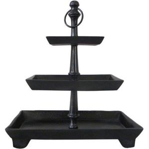 Deco4yourhome® - Etagere - 3 Laags - Antiek Zwart - Black Antique - Boston
