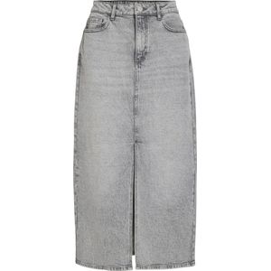 Vila Rok Vijaf Hw Midi Denim Skirt-noos 14099736 Light Grey Denim/wash Lgd Dames Maat - W38