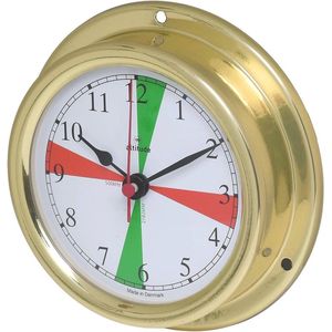 Scheepsklok messing gepolijst met radiosectoren 127mm x 40mm