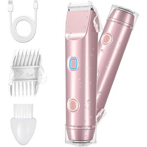 Dames Scheerapparaat - Dubbel Elektrisch Scheerapparaat voor Intieme Verzorging, Hypoallergeen en Waterdicht, Voor Gezicht, Lichaam en Bikinizone