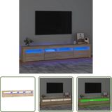 The Living Store TV-meubel - Joy - Hout - 210x35x40 cm - RGB LED-verlichting