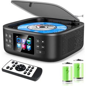 Draagbare Bluetooth CD-Speler met Dual Stereo Luidsprekers en FM-radio
