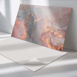 Wallfluent Vinyl Wandpaneel - Abstract harspatroon Zelfklevend Wandpaneel - 100 cm x 50 cm - Turkoois PVC wandpaneel - Set van 1 - Rechthoekig Wandbekleding Vinyl - Abstractie Wandpaneel - PVC Muurpaneel - Wandpaneel Keuken en Badkamer