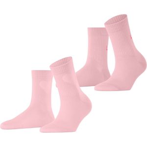 Esprit Heart & Love 2-Pack gedessineerd katoen sokken dames roze - maat 35-38