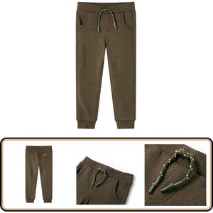 Kinderjoggingbroek 140 - GemÃªleerd Kaki - Trekkoord Kinderjoggingbroek - Kinderjoggingbroeken - Kinderkleding - Kinderkled