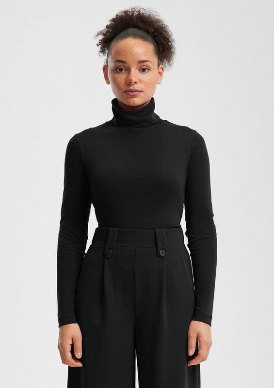 QS - Shirt - Zwart - Jersey - Lange Mouw - Normale Pasvorm