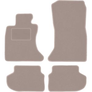 Beige velours vloermatten voor: BMW 5 F10 FL xDrive sedan (2013-2017)