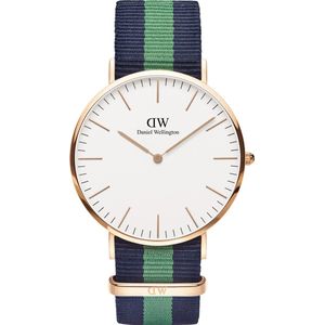 Daniel Wellington Classic Warwick - Horloge - 40 mm - Blauw/Groen