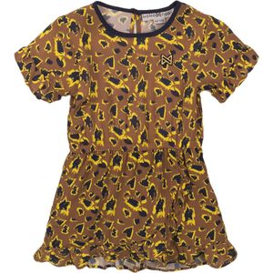 Koko Noko meisjes jurk panterprint Camel