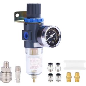 Waterafscheider en Drukregelaar voor Compressor - 1/4 inch Filter met Snelkoppeling