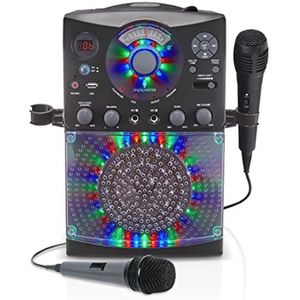 Karaoke Systeem met Bluetooth Verbinding, LED Lichten, Microfoon en USB