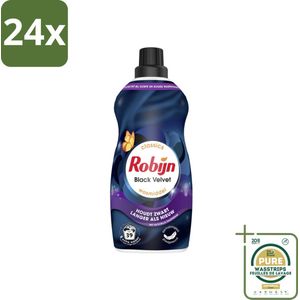 Robijn – Vloeibaar Wasmiddel – Klein & Krachtig Black Velvet – 1,19 L - Voordeelverpakking - 24 stuks - Wasmiddel zwart - Kleurbehoud