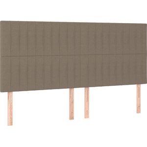 vidaXL - Hoofdborden - 4 - st - 100x5x78/88 - cm - stof - taupe