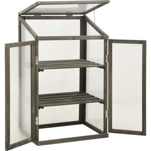 vidaXL Broeikas 60x45x100 cm - Duurzaam Vurenhout Kweekkas - Tuinhuisje - Broeikas - Plastic Glas - Pc Plaat