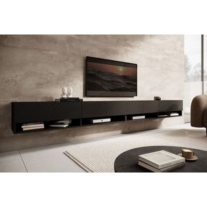 Meubella - TV-Meubel Asino - Zwart Visgraat - 280 cm