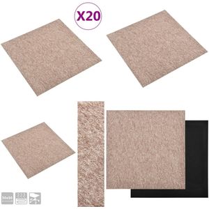 vidaXL Tapijttegels 20 st 5 m² 50x50 cm beige - Tapijttegel - Tapijttegels - Tapijt Tegel - Tapijt Tegels