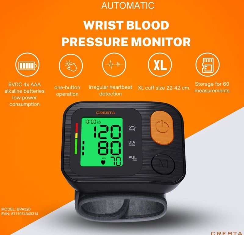 Cresta - BPA320 - Bloeddrukmeter - Pols - Nauwkeurig en Compacter Ontwerp