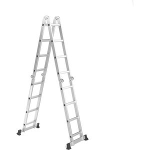 RMBO - Multifunctionele Vouwladder 4x4 - Vouwladder - 4,64 m lang - Max. Belasting 150 kg