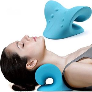 Nekstretcher - Nekmassage Apparaat Kussen - Nekpijn en Rugklachten Tractie Apparaat - Nekkussen - Shiatsu Massagekussen-Blauw