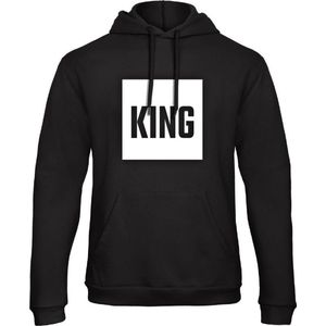 King / Queen Hoodie Blok (King - Maat XL) | Koppel Cadeau | Valentijn Cadeautje voor hem & haar