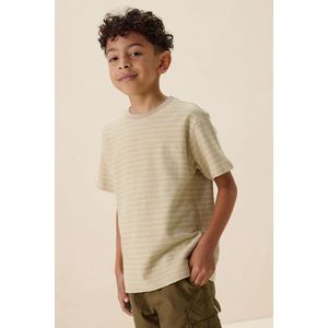 Sissy-Boy - T-shirt - Beige - Korte Mouwen - Regular Fit - Gestreept Patroon