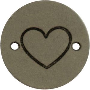 Leren Label hart rond 2cm - Durable - 2 stuks