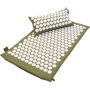 Set spijkermat en spijkerkussen olijfgroen - Lotus