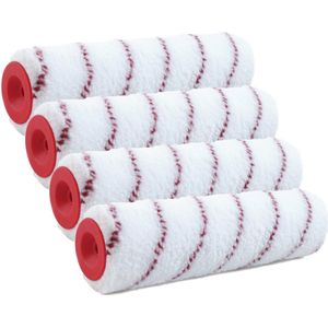 Sorex Muur vacht anti spat verfroller - 4x - polyester - geweven - pluisvrij - 7,2 x 18 cm - Verfspullen - Schilders benodigheden