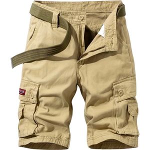 Nivard Korte Broek Heren - Cargobroek - Spijkerbroek - met Zakken - Volwassenen - Jongens - Shorts - Khaki - Maat L