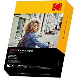 KODAK 9891164 - 100 vellen 230g/m² fotopapier, glanzend, A6 formaat (10x15cm), Inkjet printen