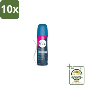 10 x Veet - Ontharingsspray - Gevoelige Huid - Makkelijk Aanbrengen - 150 ml - Grootverpakking - Ontharingsspray - Gevoelige Huid - Ontharing Benen - Ontharing Armen - Ontharing Oksels