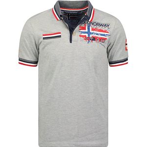 Geographical Norway Denim Polo Shirt Met Borstzakje Krusty - M