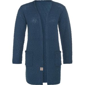 Knit Factory Luna Gebreid Dames Vest - Petrol - 36/38 - Met steekzakken