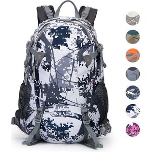TAN.TOMI - Backpack - Wandelrugzak Dames & Heren - Outdoor Rugzak - Grijs Camouflage - 30 Liter/Hoes