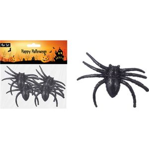Nep spinnen - 4 stuks - 8cm lang - Halloween versiering - Horror - Decoratie