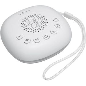 White Noise Machine - Voor baby en Volwassenen - USB-C Oplaadbaar - Draadloos - Witte Ruis - Slaaphulp - Timerfunctie - Inclusief Koord - Wit