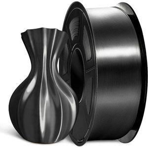 Zijdeglans Zwart 3D Printer Filament 1.75 mm 1 kg - Gladde Finish Silk PLA Plus