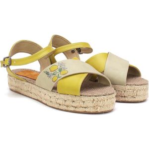 GOBY - Citroen Geel - Sandalen - Slippers - Hoge kwaliteit - Handmade - Maat 38