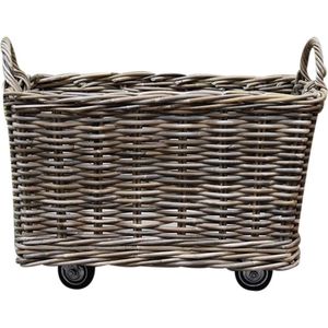 Micky rotan mand 60x45xH40 cm rechthoekig met handvatten  en wielen