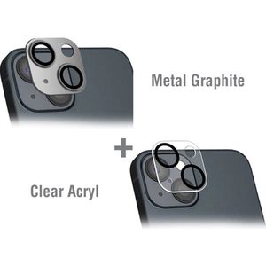 Geschikt voor 4smarts iPhone 14/14 Plus Camera Protector (2-Pack) Grijs/Transparant