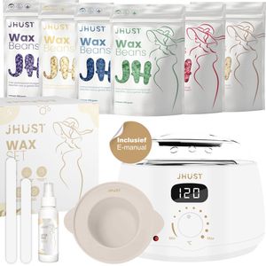 JHust® Professionele Wax Apparaat SET Wit + E-Manual - Wax Beans Verwarmer - Wax Heater - Ontharing Set - Wax Set - Wax stick - Harsontharing - Waxverwarmer - Inclusief 600 gram Hard Wax Bonen - Harsverwarmer - Harsapparaat - kerstcadeau voor vrouwen