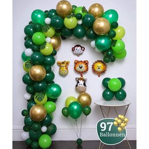 Sellaio Ballonnenboog – Jungle Safari - Ballonnen verjaardag – Versiering – Inclusief strip en pomp – Complete set – 97 ballonnen